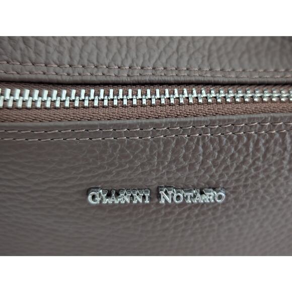 NWT Gianni Notaro Brown Leather Shoulder Bag Made in Italy Designer Handbag - Picture 5 of 9